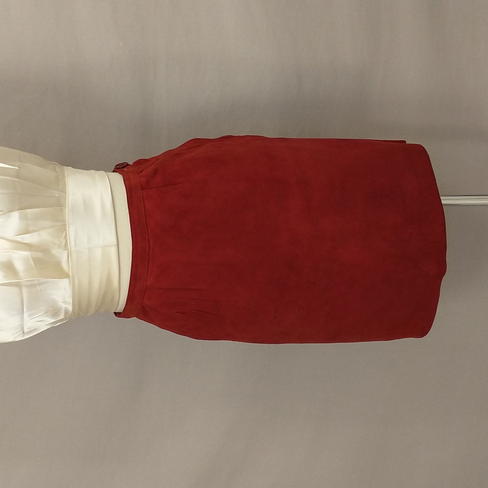 Vintage Dark Red Soft Leather Skirt Suede Feel Short Midi r Long Mini SeeMeasure